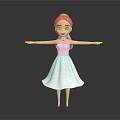 Cartoon Female Game Movie Character In White Wedding Dress With Red Hair And Outstretched Arms