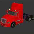 Red Semi Truck Cab With Shiny Exterior And Modern Front Design