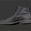 Stylish Black Ankle Boots Featuring Zipper Worn Look Light Colored Sole And Simple Design