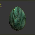 Mystical Creature Teal Textured Egg With Swirl Patterns And Yellow Accents