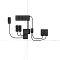 Industrial Control Equipment With Multiple Modules Green Red Indicators And Connecting Wires