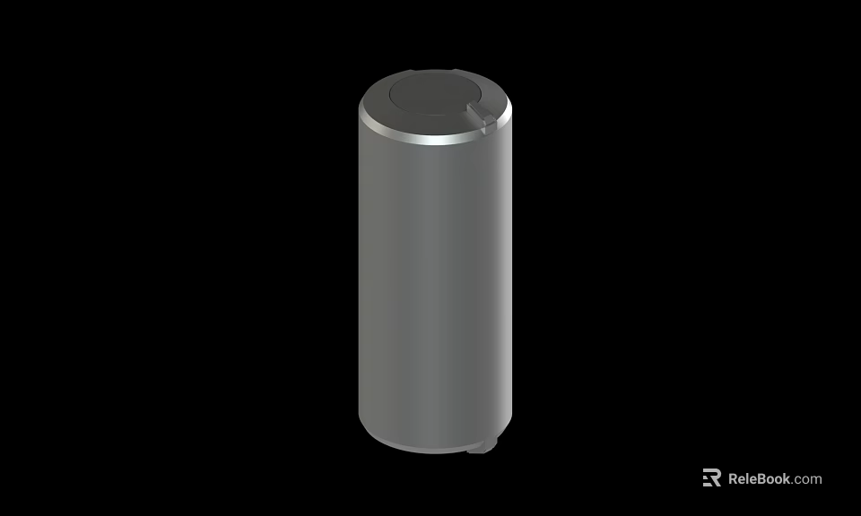 Modern Cylindrical Silver Gray Metal Container With Sleek Design And Lid 3d model 