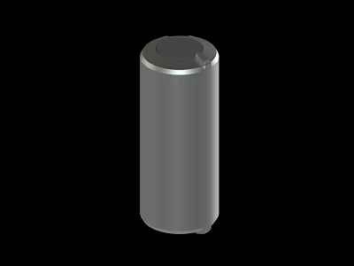 Modern Cylindrical Silver Gray Metal Container With Sleek Design And Lid 3d model