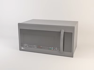 LG Brand Modern Kitchen Microwave Appliance With Control Panel And Glass Door 3d model