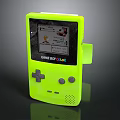 Neon Green Game Boy Color Portable Electronic Gaming Device Displaying Game Interface
