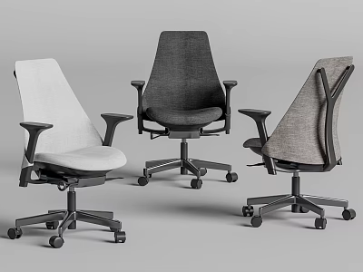 Modern Office Chairs With Multiple Styles Ergonomic Design And Swivel Wheels 3d model