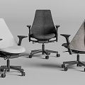 Modern Office Chairs With Multiple Styles Ergonomic Design And Swivel Wheels 3d model