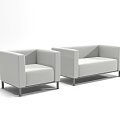 Modern Minimalist Light Beige Sofa Set With Two Piece Seats And Metal Legs Design