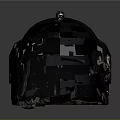 Damaged Black Helmet With Transparent Visor And Scratched Worn Surface 3d model