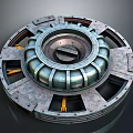 Industrial Mechanical Equipment With Circular Metal Frame And Central Groove Design Parts