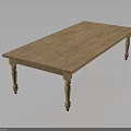 Classic Wooden Long Table With Carved Legs And Natural Solid Wood Finish