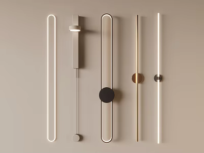 Modern Minimalist Wall Lamps With Sleek Linear Designs And Metallic Accents 3d model