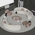 Modern Sofa Coffee Table Combination Curved Sofa Shaped Sofa Multi-person Sofa Leisure Sofa Glass Coffee Table Leisure Chair Office Sofa Floor Lamp 3d model
