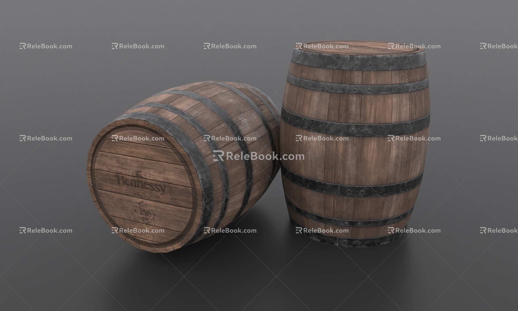 Old Wooden Barrel Wine Barrel Water Barrel 3d model