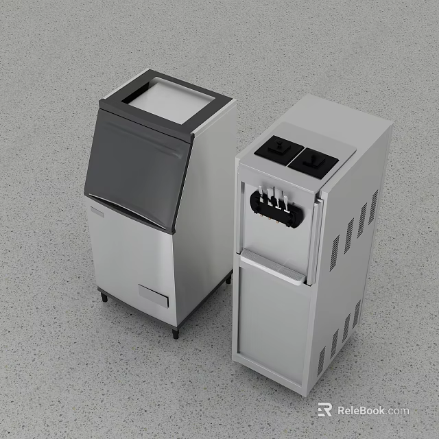Stainless Steel Commercial Ice Maker And Soft Serve Machine For Business Use 3d model 