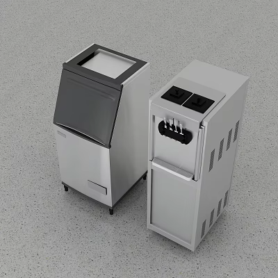 Stainless Steel Commercial Ice Maker And Soft Serve Machine For Business Use 3d model