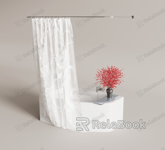 Bathtub Shower Curtain model