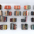 Books With Various Colors And Different Sizes Neatly Arranged On White Background