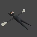 Black Animated Game Character With Cat Ears Yellow Eyes Grinning Teeth And White Gloves