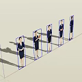 Professional Women in Formal Uniforms With Various Standing Poses and Documents