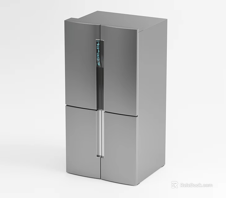Modern Stainless Steel Refrigerator Freezer With Double Door Design And Sleek Finish 3d model 