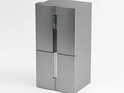 Modern Stainless Steel Refrigerator Freezer With Double Door Design And Sleek Finish 3d model