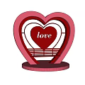 Romantic Heart Shaped Photo Spot With Love Sign Bench Grassland Flowers And Blue Sky