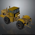 Yellow Heavy Construction Grader With Large Tires And Detailed Mechanical Structure 3d model