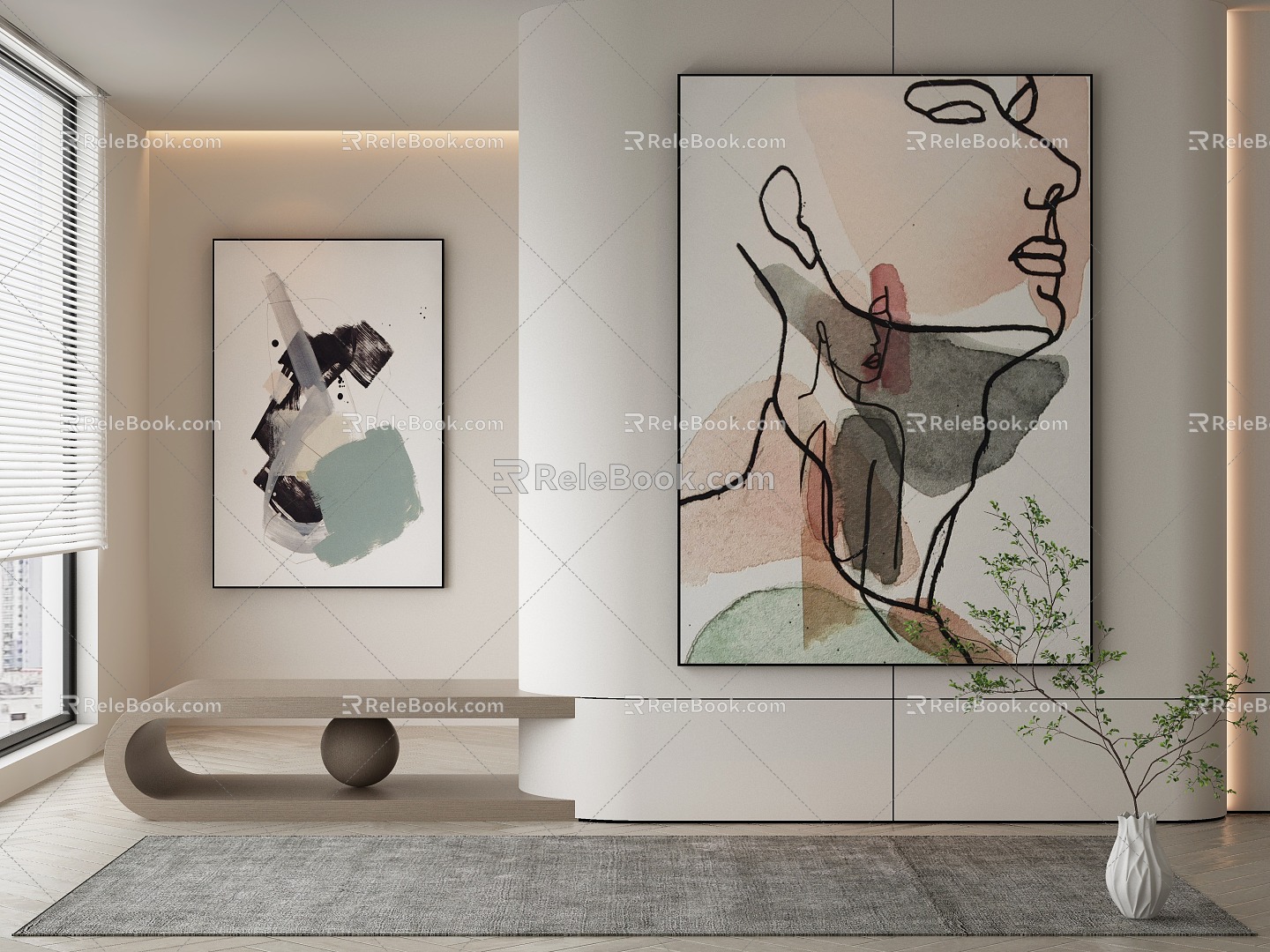 modern decorative painting 3d model