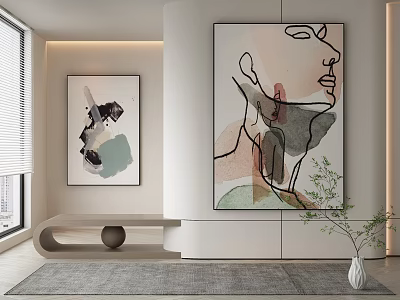 modern decorative painting 3d model