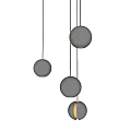 Modern Silver Spherical Pendant Lights With Black Hanging Cords Minimalist Design