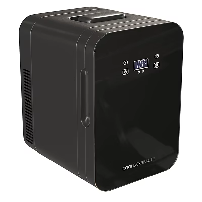 Black Modern Refrigerator Cabinet With Digital Display And Sleek Design 3d model