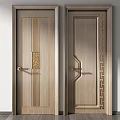 Modern Hinged Doors Featuring Elegant Decorative Panels And Crafted Details For Home 3d model