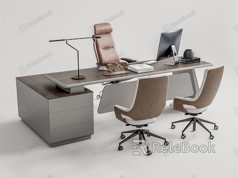 modern office desk and chair model