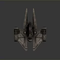 Sci Fi Spacecraft 3D Model With Aerodynamic Design And Thrusters For Cosmic Exploration