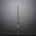 Red Slender Rod With Silver And Beige Base And Reflective Surface