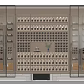 Elegant Modern Wine Cabinet Interior With Glass Doors Wooden Shelves And Wine Bottles Storage