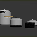 Kitchen Cookware Set With Stainless Steel Pots Non Stick Pan And Colorful Lids