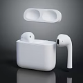 Sleek White Wireless Earbuds With Open Charging Case And Modern Design 3d model