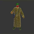 Man in Green Military Uniform with Military Cap Brown Belt and Red Satchel Holding Object