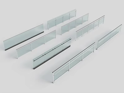 Modern Glass Railing Glass Guardrail Stainless Steel Railing Metal Guardrail Fence 3d model