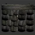 Rustic Wooden Beehive Structure With Sloped Tile Roof Woven Body And Four Legs