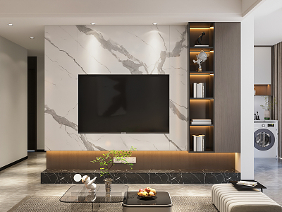 Modern TV Background Wall Simple Guest Restaurant TV Background Wall TV Cabinet 3d model