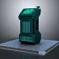 Green Electronic Appliance With Illuminated Panel Grille Design And Platform Base Structure