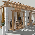 Modern Public Office Space With Wooden Ceiling Grid Screens Computers And Green Plants