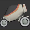 Stylish Concept Motorcycle Featuring Streamlined Silver Body Red Yellow Stripes And White Wheels