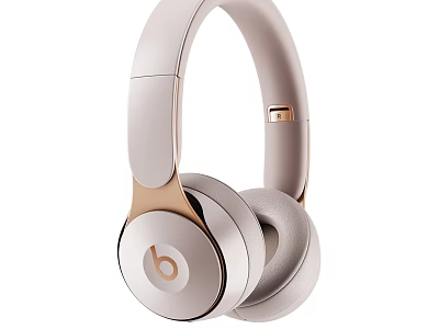 White And Gold Over Ear Headphones With Stylish Modern Design And Comfortable Ear Cushions 3d model