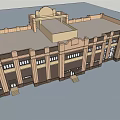 European Architecture Featuring Classical Design Symmetrical Facade Ornate Windows And Portico