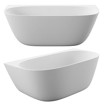 Modern Freestanding Bathtubs Featuring Sleek White Oval And Rectangular Designs 3d model