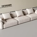 Light Beige Sectional Sofa With Plush Cushions In Modern Designer Style 3d model